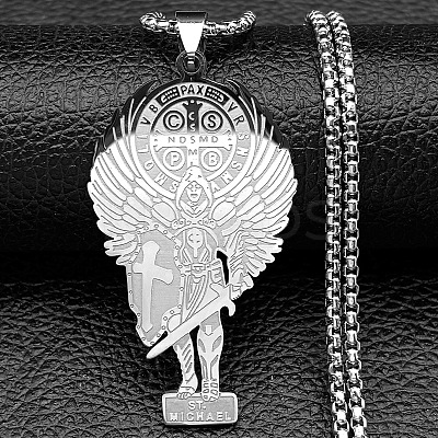 304 Stainless Steel Pendant Necklaces LS-NJEW-B153-02B-P-1
