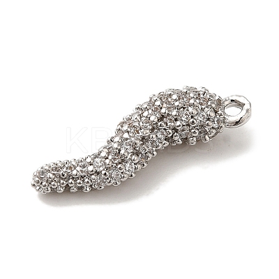 Rack Plating Brass Micro Pave Cubic Zirconia Pendant X-KK-A229-03B-P-1