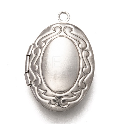 Non-Tarnish 316 Stainless Steel Locket Pendants X-STAS-O135-05P-1