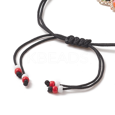 Handmade Japanese Seed Skull Link Bracelet BJEW-MZ00021-01-1