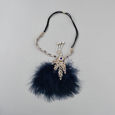 Feather Rhinestone Headbands OHAR-WH20002-11C-1