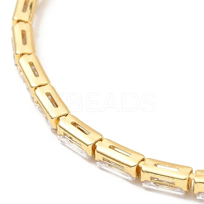Adjustable Rack Plating Brass Cubic Zirconia Chain Bracelets BJEW-A132-10G-1