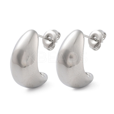 Non-Tarnish Teardrop 304 Stainless Steel Stud Earrings EJEW-P258-41P-1