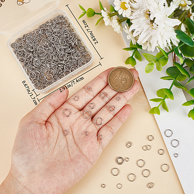 800Pcs 4 Styles 304 Stainless Steel Open Jump Rings STAS-BBC0002-91-1