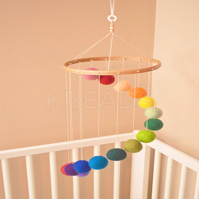 Felt Ball Garlands LS-AJEW-CJC0001-41B-1