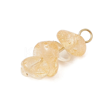 10Pcs 5 Colors 12 Constellation Natural Citrine & Aquamarine & Golden Sheen Obsidian & White Moonstone & Smoky Quartz Pendants PALLOY-JF02839-12-1