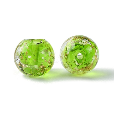 Luminous Handmade Gold Sand Lampwork Beads FOIL-B001-07A-1