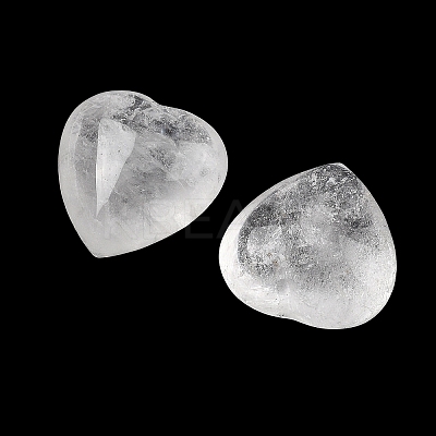 Natural Quartz Crystal Heart Palm Stones G-P609-A01-01-1