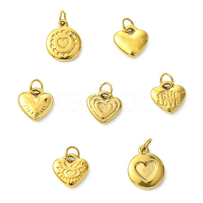 7Pcs 7 Styles 304 Stainless Steel Charms STAS-CJ0003-15-1