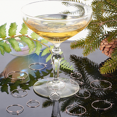 Brass Wine Glass Charm Rings KK-PH0036-51RG-1
