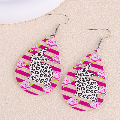 Easter Printed Acrylic Dangle Earrings FS-WGDC384-06-1