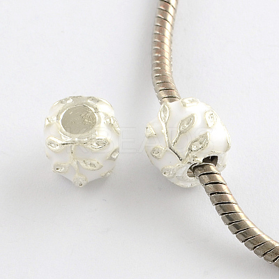 Alloy Enamel Style Rondelle Large Hole Beads MPDL-R036-71I-1