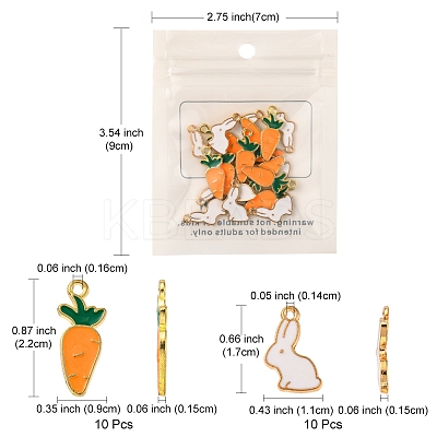 20Pcs 2 Style Alloy Enamel Pendants ENAM-YW0002-13-1