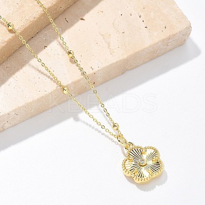 Brass Micro Pave Clear Cubic Zirconia Pendants Necklaces NJEW-M088-03G-01-1