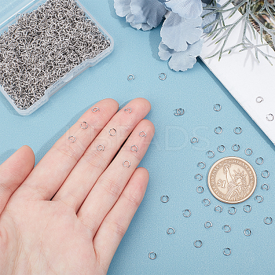 2000Pcs 304 Stainless Steel Open Jump Rings STAS-UN0029-61-1