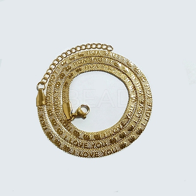 304 Stainless Steel Herringbone Chain Necklaces LS-NJEW-P282-05G-1