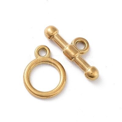 Ion Plating(IP) 304 Stainless Steel Ring Toggle Clasps STAS-A092-09G-G-1