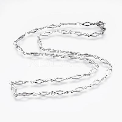 Non-Tarnish 304 Stainless Steel Chain Necklaces STAS-P164-35P-1