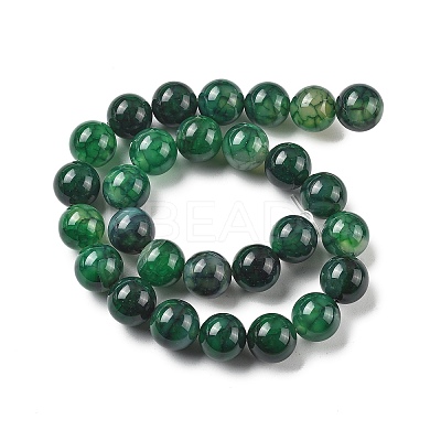 Natural Dragon Veins Agate Beads Strands G-A261-A03-14mm-1