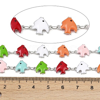 304 Stainless Steel Enamel Fish Link Chains CHS-F023-01A-P-1