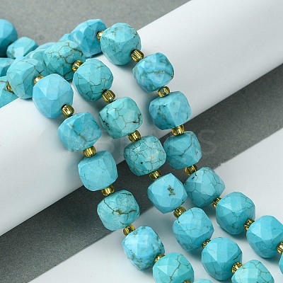 Synthetic Blue Turquoise Beads Strands G-Q010-A13-01-1