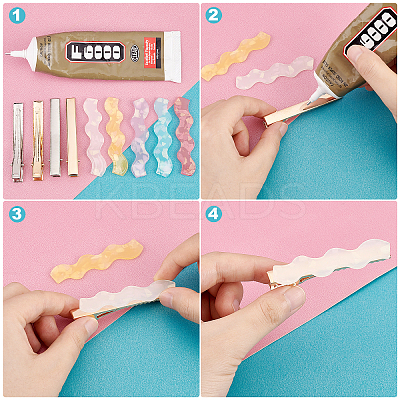 DIY Wave Alligator Hair Clips Making Kits DIY-PH0007-04-1