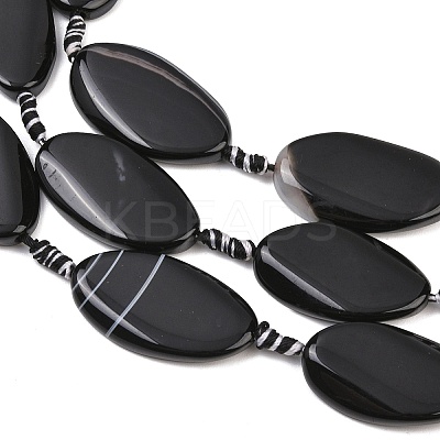 Natural Banded Agate Beads Strands G-F825-H01-01C-1
