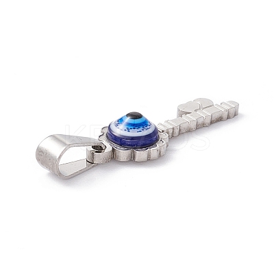 304 Stainless Steel Resin Pendants STAS-A062-14P-1