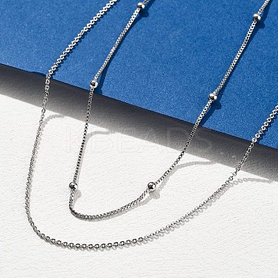 Brass Double Layer Necklaces NJEW-D302-52P-1
