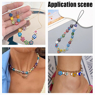 360Pcs 12 Colors Handmade Millefiori Glass Beads LAMP-GO0001-12-1