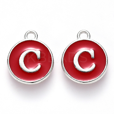 Platinum Plated Alloy Enamel Charms X-ENAM-S118-03C-P-1