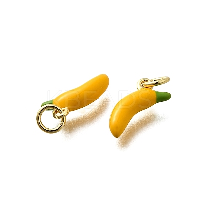 Brass Enamel Pendants KK-P295-22G-1