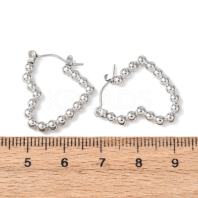 Non-Tarnish Heart 304 Stainless Steel Hoop Earrings for Women STAS-A057-19P-1