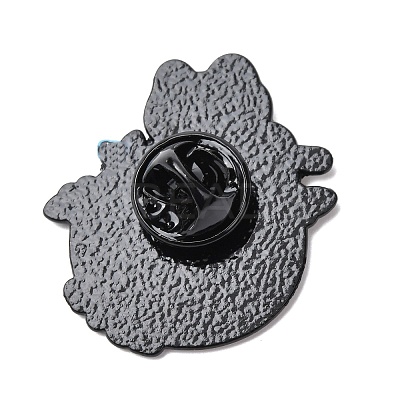 White Cat with Earth Enamel Pins JEWB-L024-02EB-03-1