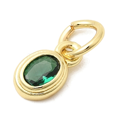 Brass Cubic Zirconia Charms KK-G554-02A-06-1