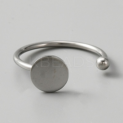 10Pcs 304 Stainless Steel Open Cuff Rings Findings DIY-WH0410-55P-1