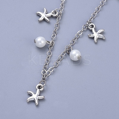 Brass Cable Chain Anklets AJEW-AN00261-1