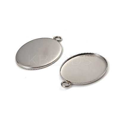 304 Stainless Steel Pendant Cabochon Settings X-STAS-NH0002-01A-P-1