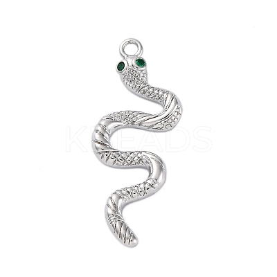 Brass Micro Pave Cubic Zirconia Pendants KK-Q042-01P-1