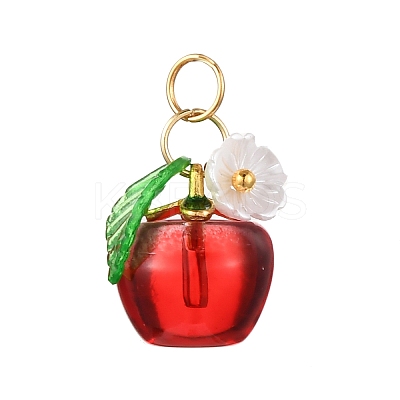 8Pcs Baking Paint Transparent Glass Charms PALLOY-JF04490-1