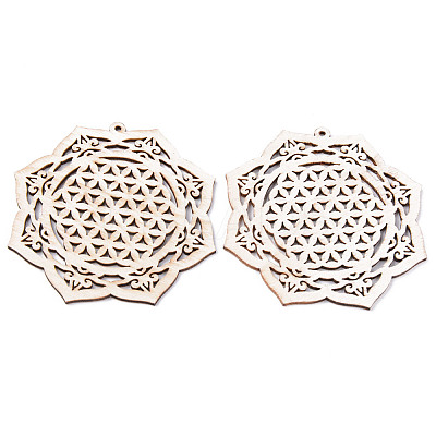 Undyed Natural Wooden Big Pendants LS-WOOD-R271-05-1