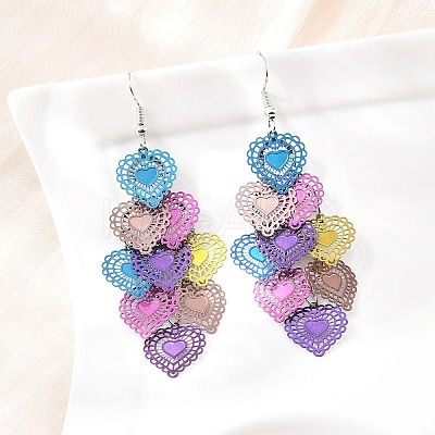 430 Stainless Steel Dangle Earrings EJEW-B157-01A-1