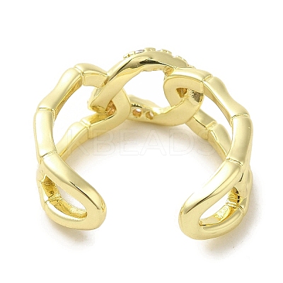 Brass Micro Pave Cubic Zirconia Rings for Women RJEW-E295-33G-1