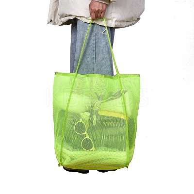 2Pcs 2 Colors Polyester Mesh Beach Bag ABAG-SZ0001-18B-1