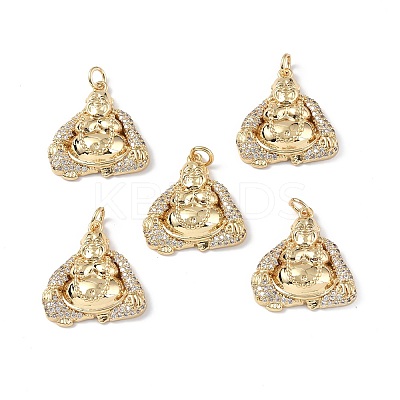 Brass Micro Pave Cubic Zirconia Pendants KK-E068-VF281-1