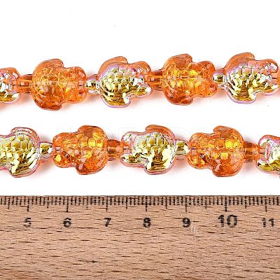 Electroplate Transparent Glass Beads Strands EGLA-N055-04A-08-1