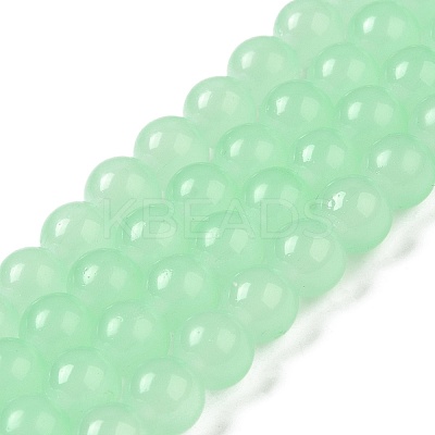 Baking Paint Imitation Jade Glass Round Bead Strands LS-DGLA-Q021-8mm-22-1