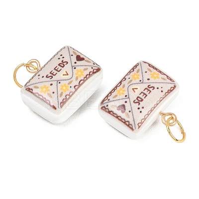 Printed Opaque Acrylic Pendants SACR-P036-01B-G-1