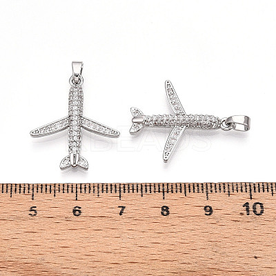 Brass Micro Pave Cubic Zirconia Pendants KK-T070-83P-1