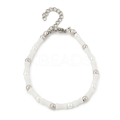 304 Stainless Steel Beaded Bracelets for Women BJEW-M056-08P-03-1